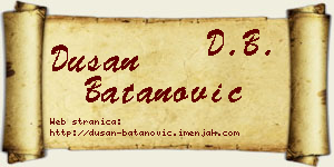 Dušan Batanović vizit kartica
